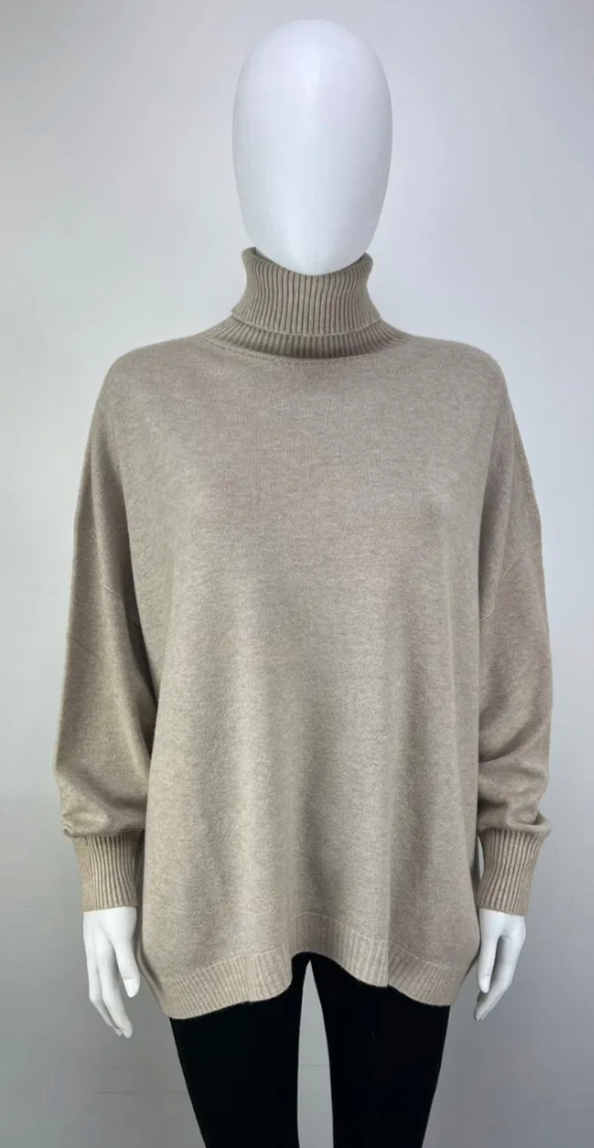 "The Donna May" Oversized polo neck jumper One Size 10-20