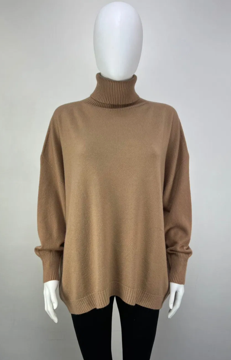 "The Donna May" Oversized polo neck jumper One Size 10-20