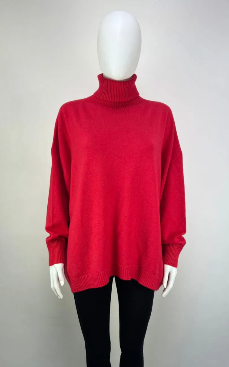 "The Donna May" Oversized polo neck jumper One Size 10-20