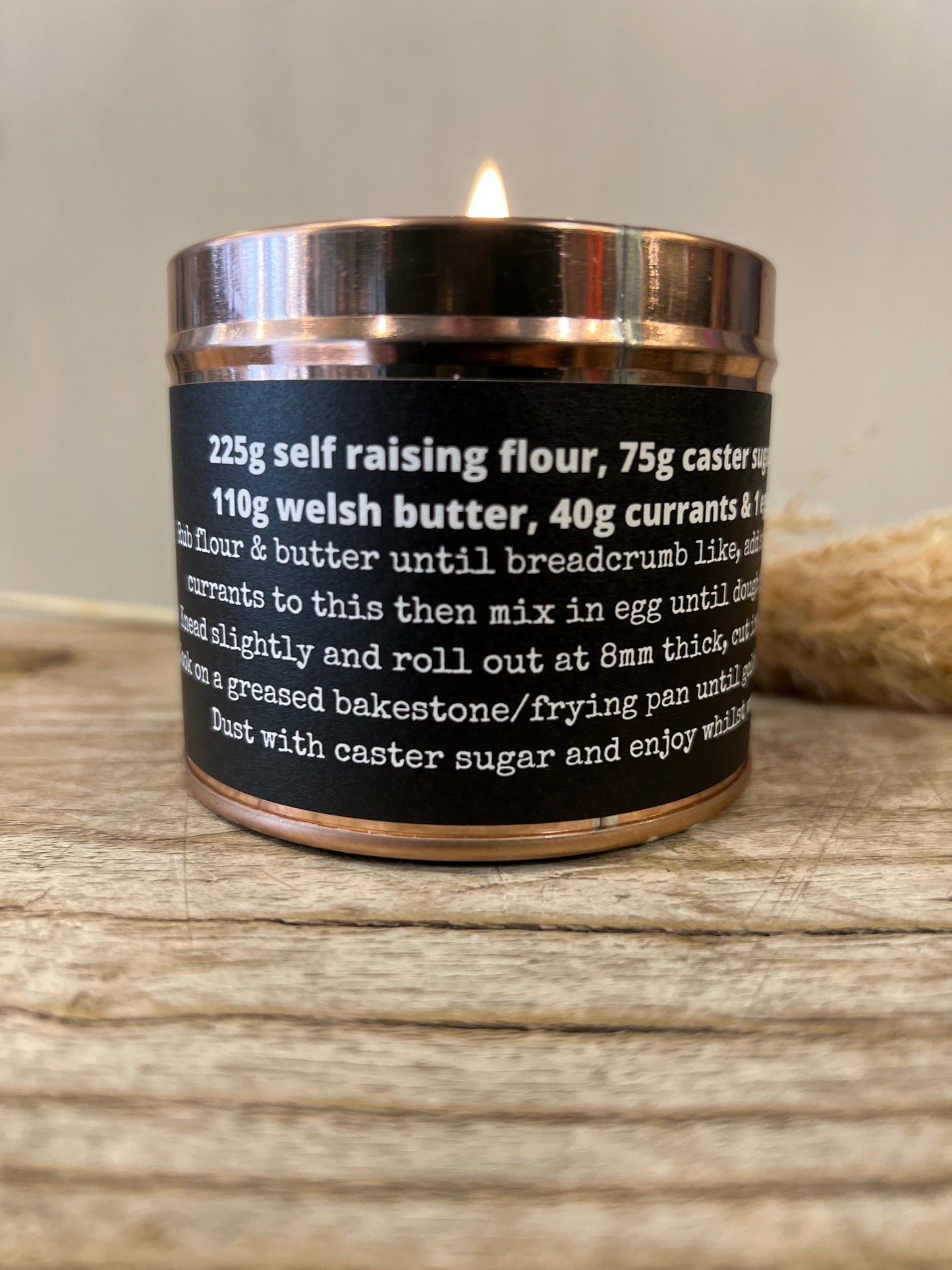 Welsh cake Copper tin scented candle.