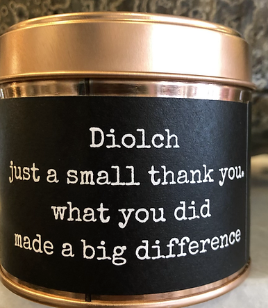 Diolch / Thank You copper tin scented candle