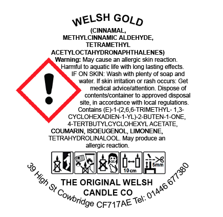 Welsh Gold Copper Tin soy candle scented with Honey & Tobacco