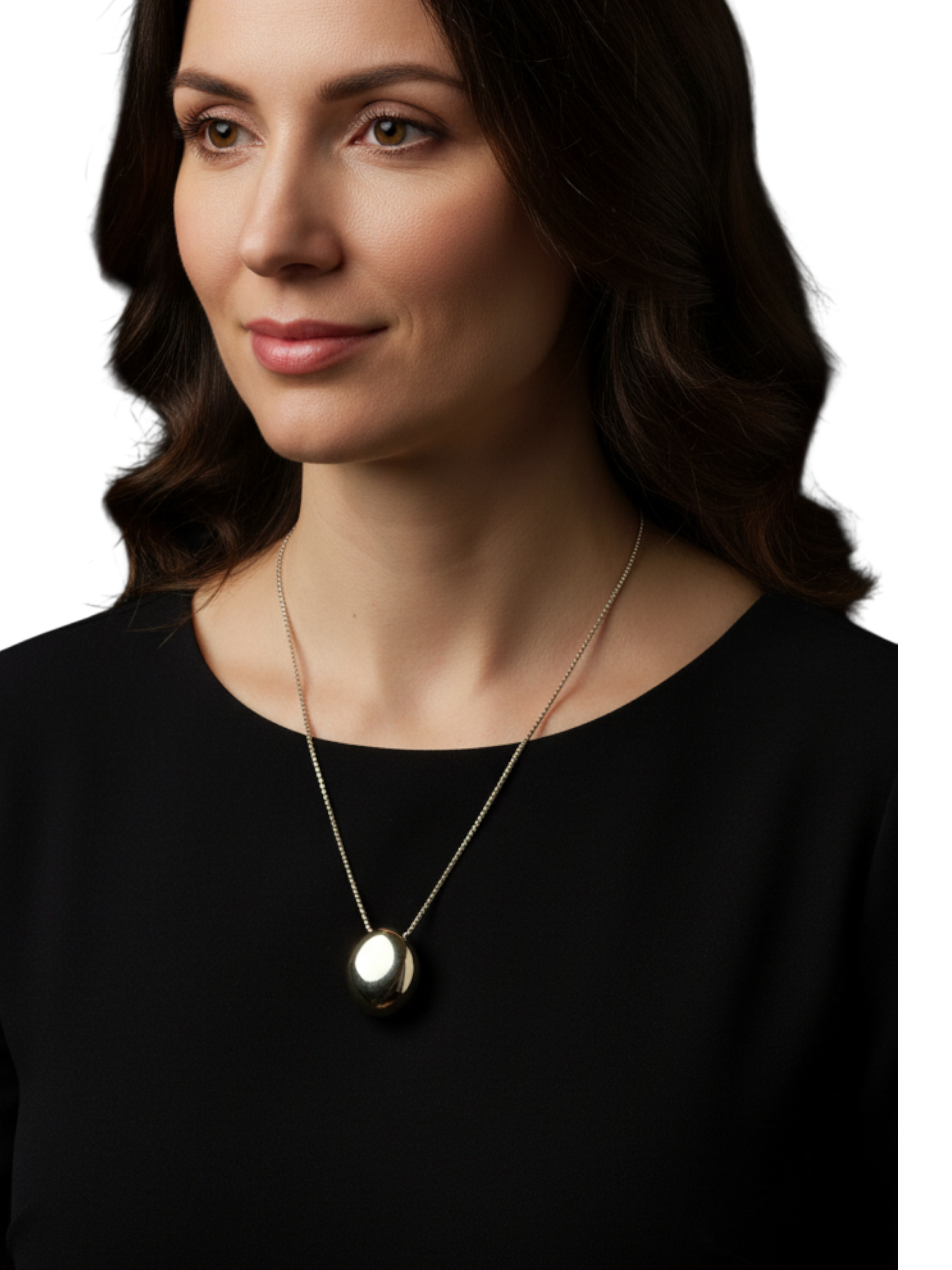 Stunning oval pendant on a long chain