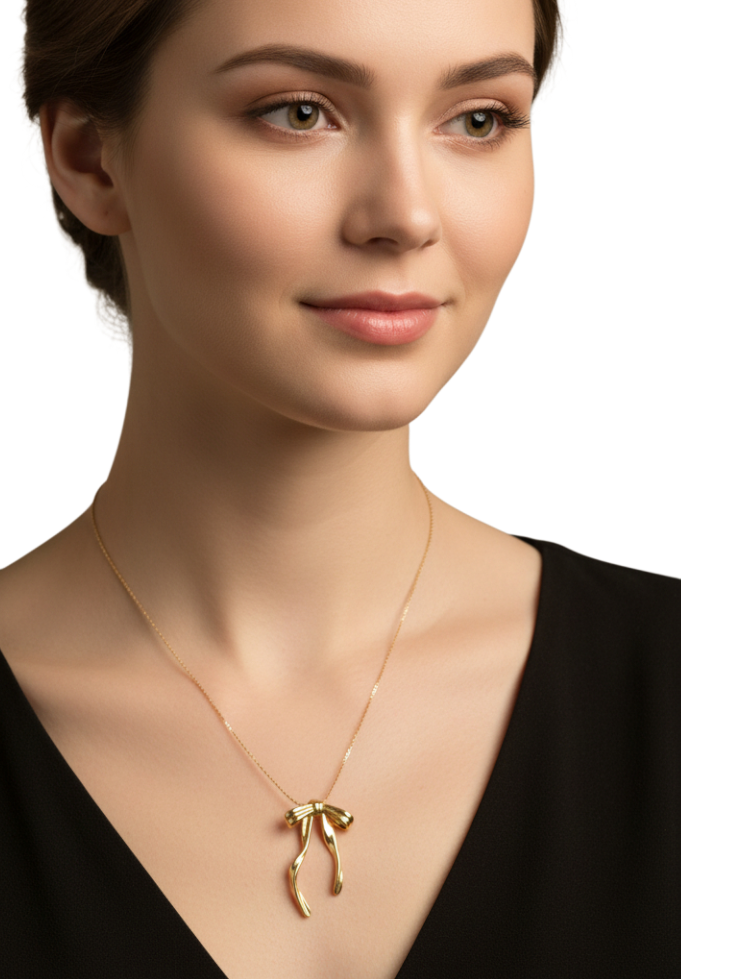 Gold Bow Pendant tarnish proof