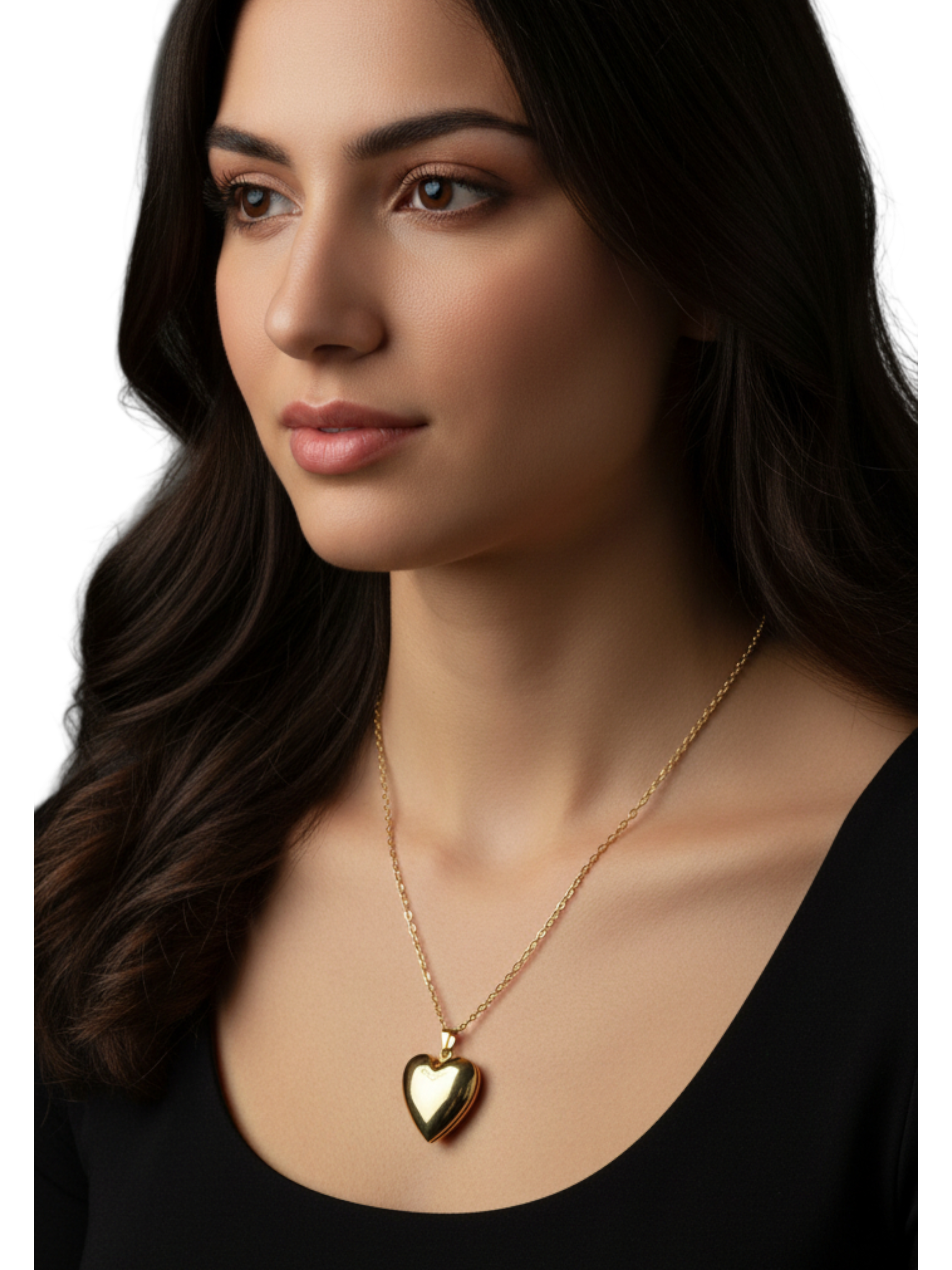 Gold Heart shaped locket on chain