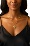 Gold open heart locket