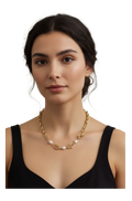 Gold & pearl style choker