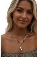 Gold & pearl style choker