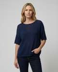 Boxy short sleeve Fine knitted jumper