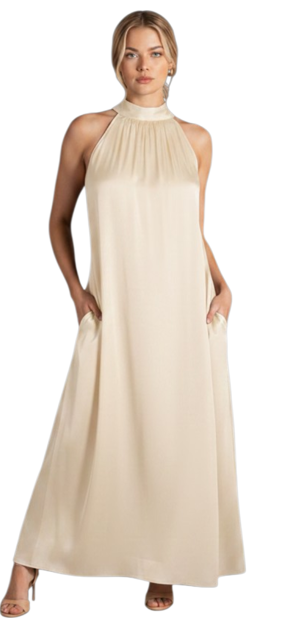 The LEE halterneck flowing dress - One Size
