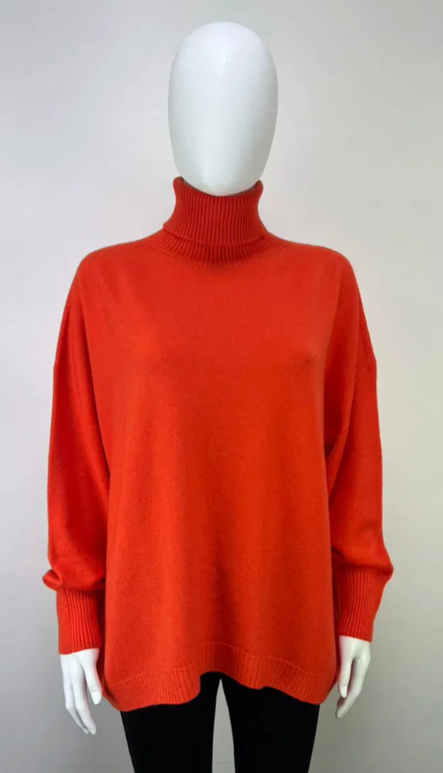 "The Donna May" Oversized polo neck jumper One Size 10-20