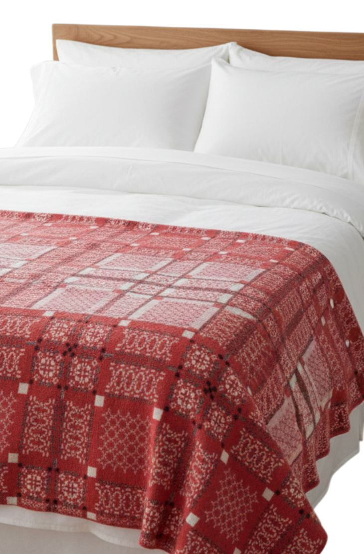 Melin Tregwynt Welsh Blanket - 120 x 200cm  Knot Garden Mafon