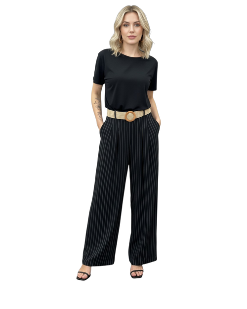 Belted Wide leg pallazzo trousers - one size