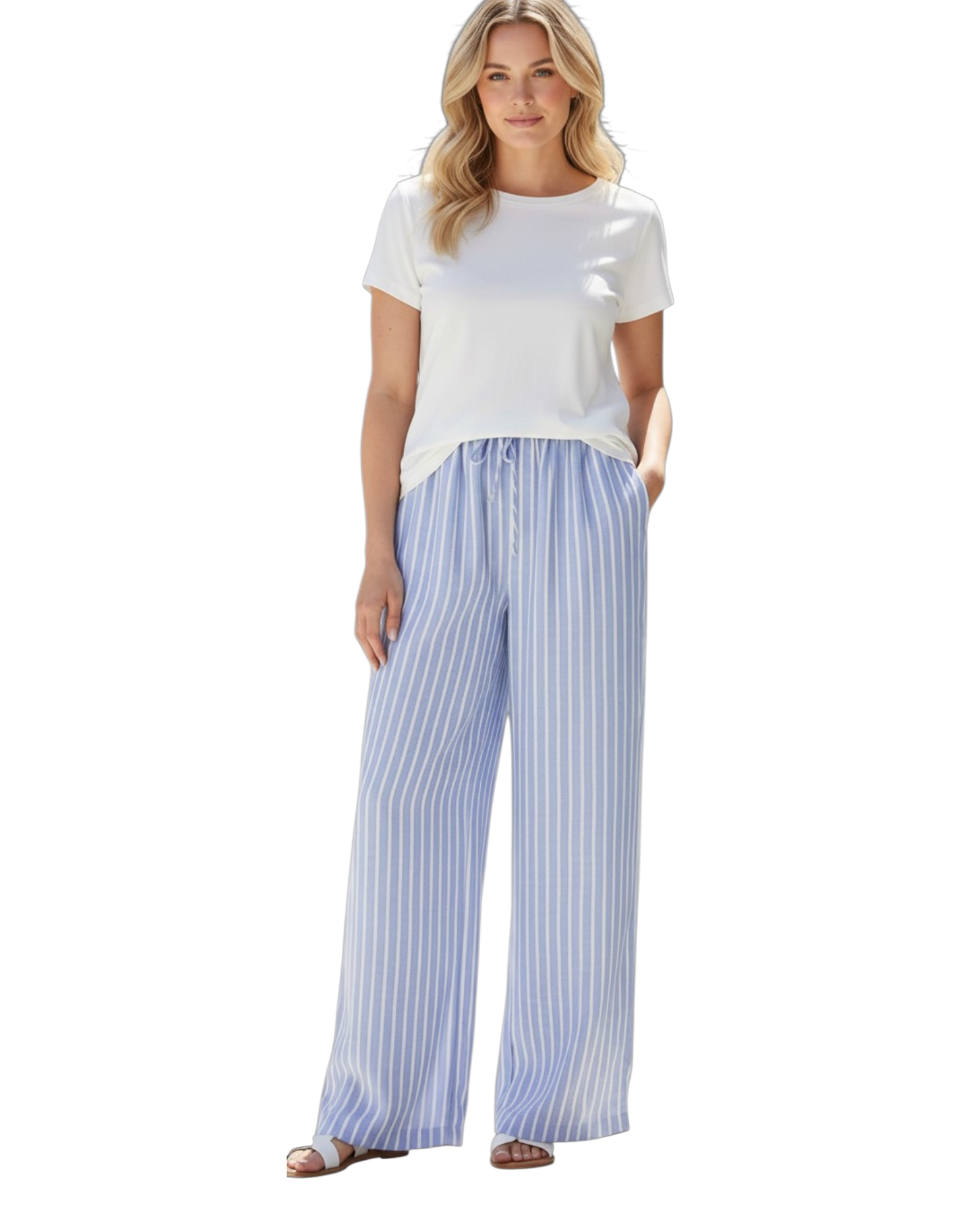 Stripe trousers one size