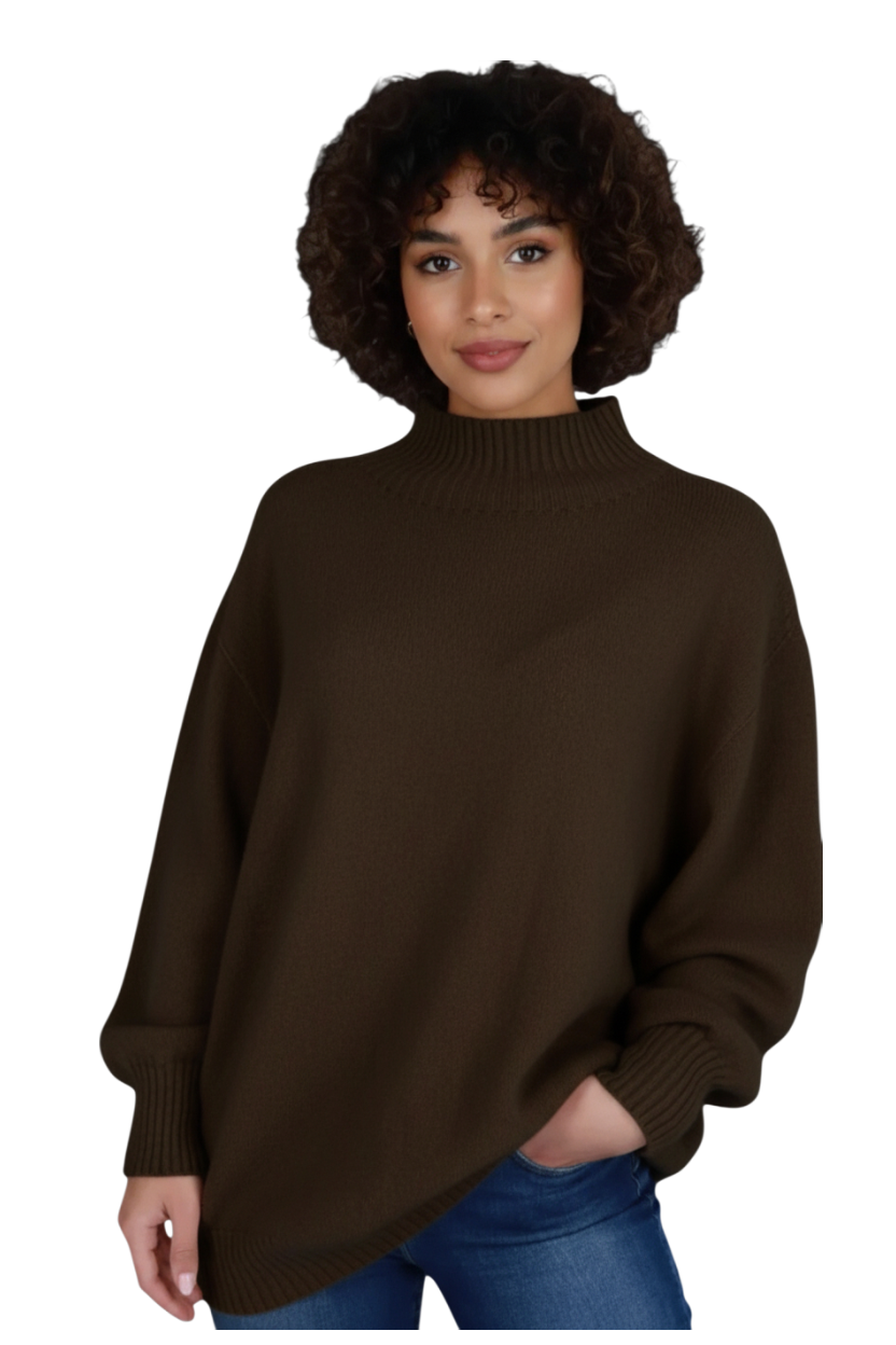 "The Donna May" Oversized polo neck jumper One Size 10-20