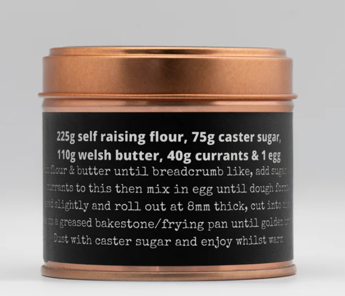 Welshcake Copper tin scented candle.