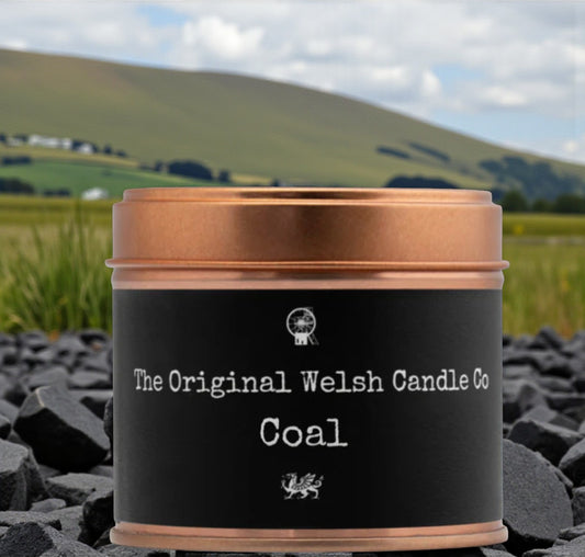Coal scented soy candle