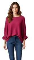 Frill sleeve jumper one size