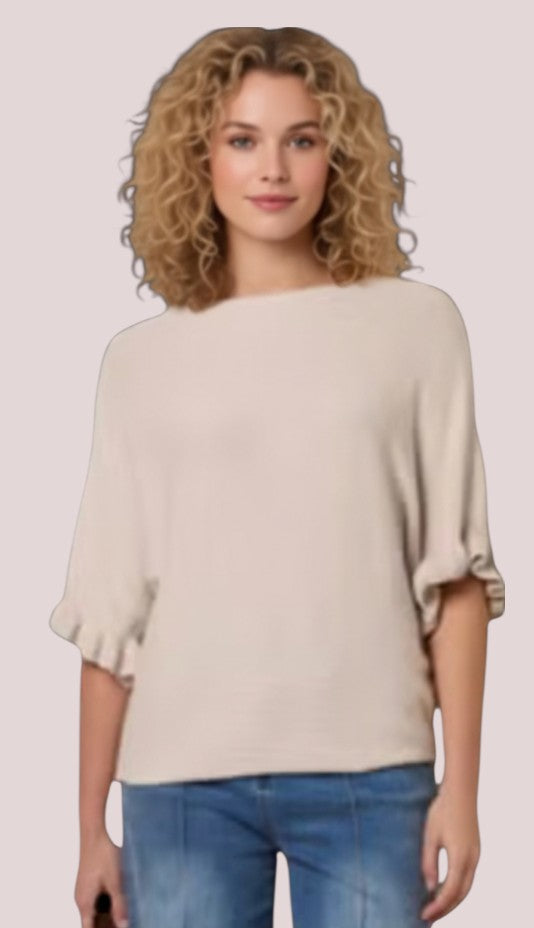 Frill sleeve jumper one size