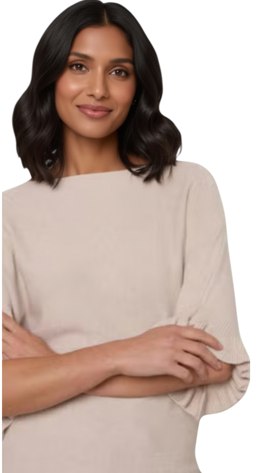 Frill sleeve jumper one size