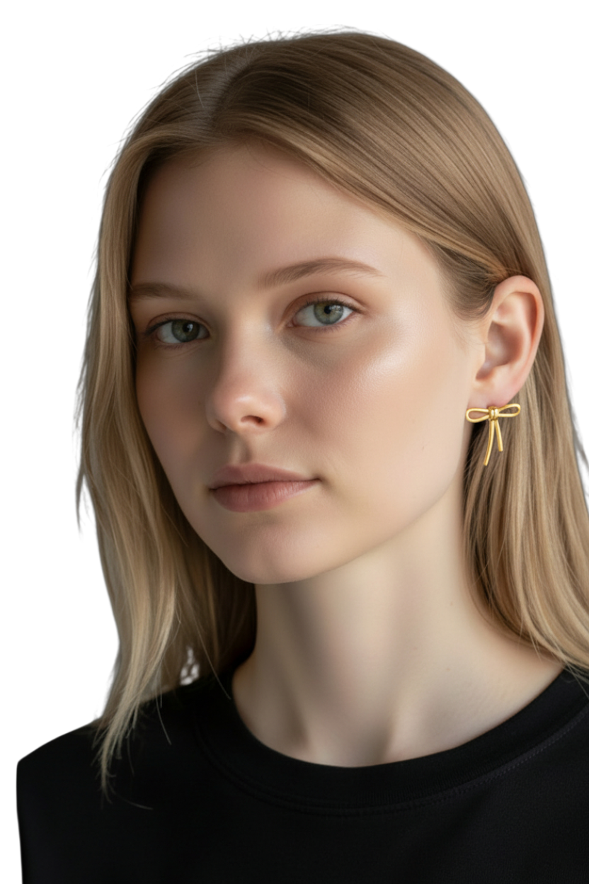 GOLD coloured Bow studs