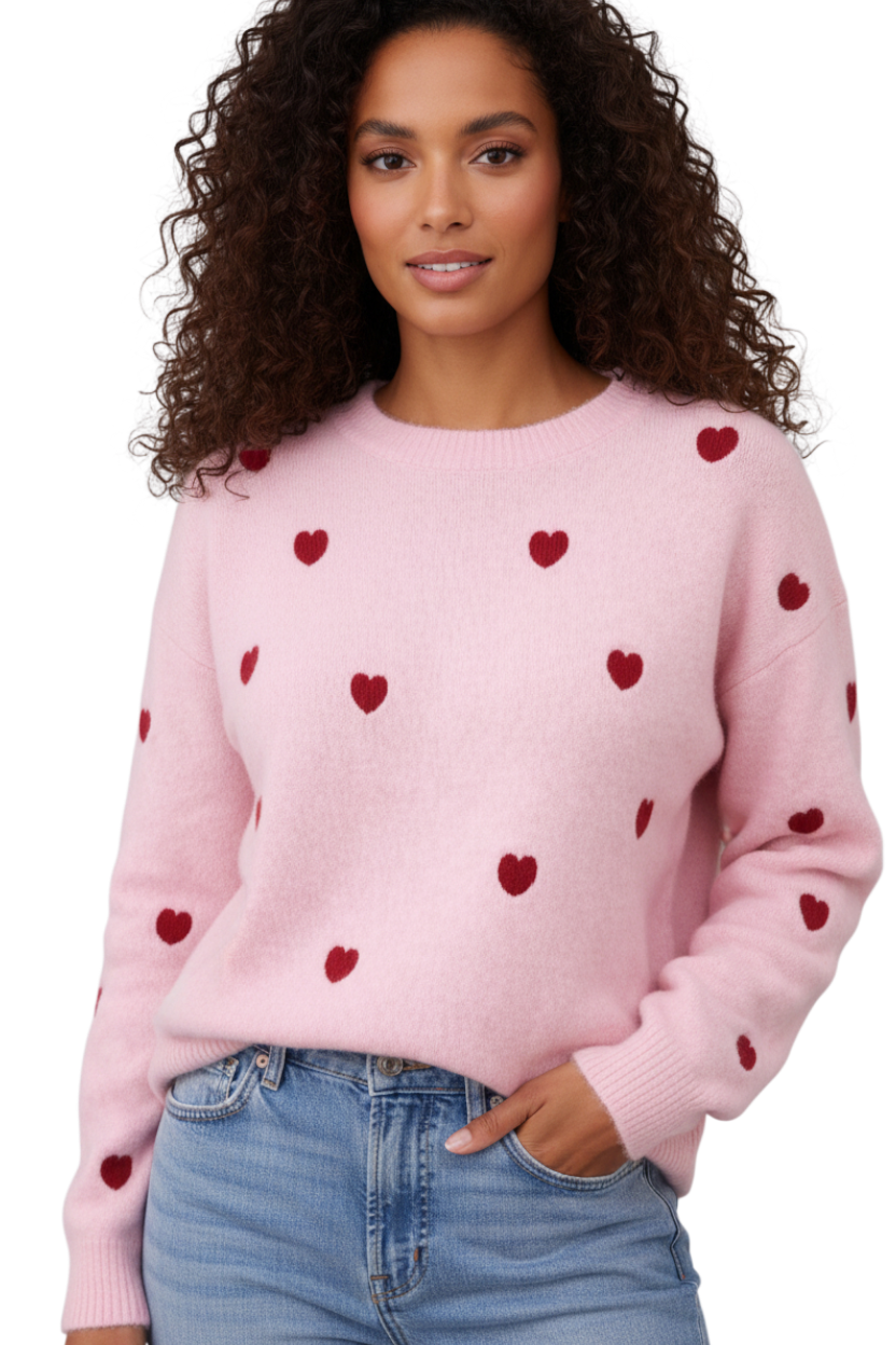 Ivory Heart Jumper one size