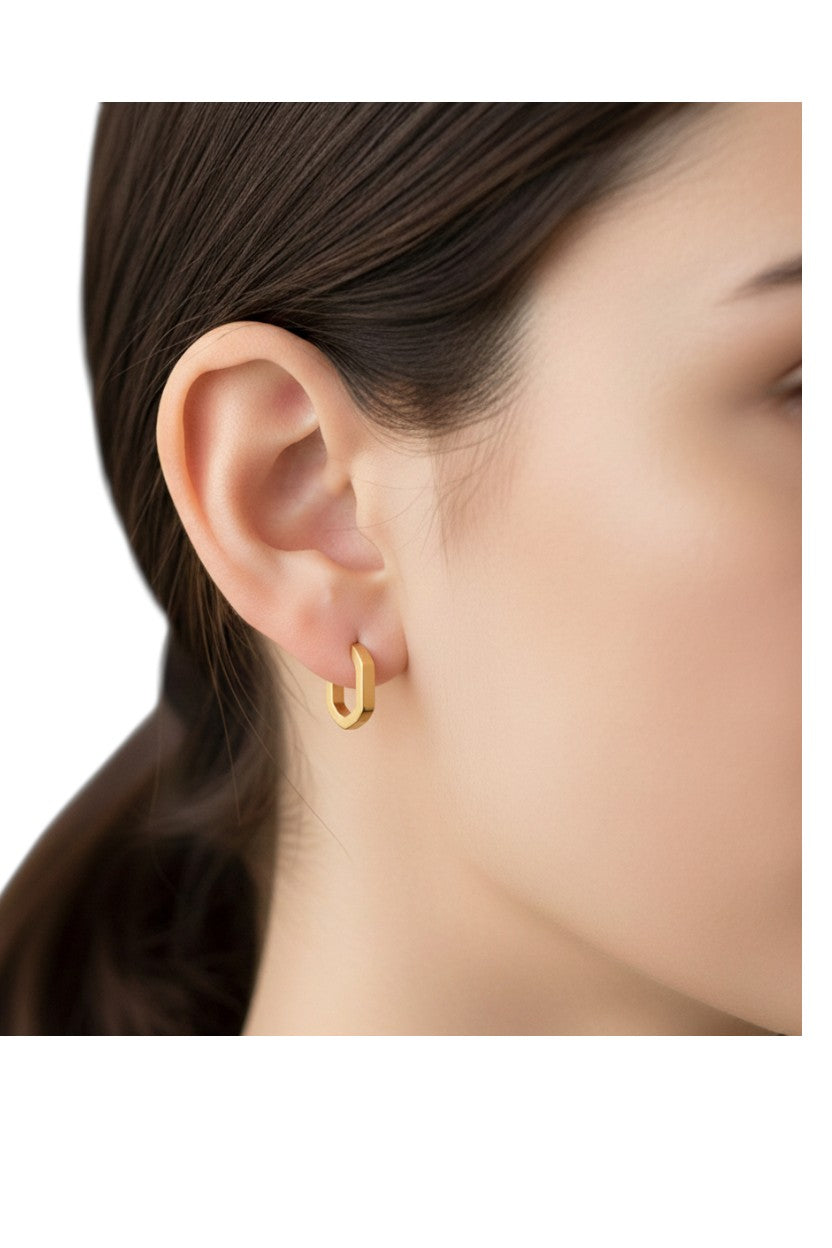 Mini Hexagon Hoops in Gold