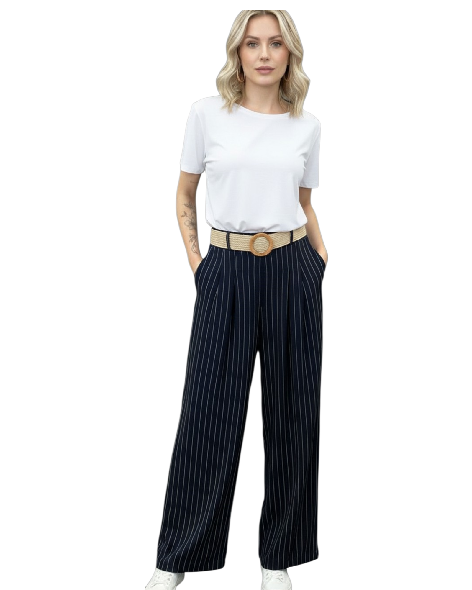 Belted Wide leg pallazzo trousers - one size