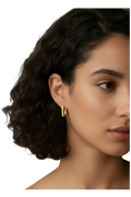 Rectangle textured gold coloured Hoops