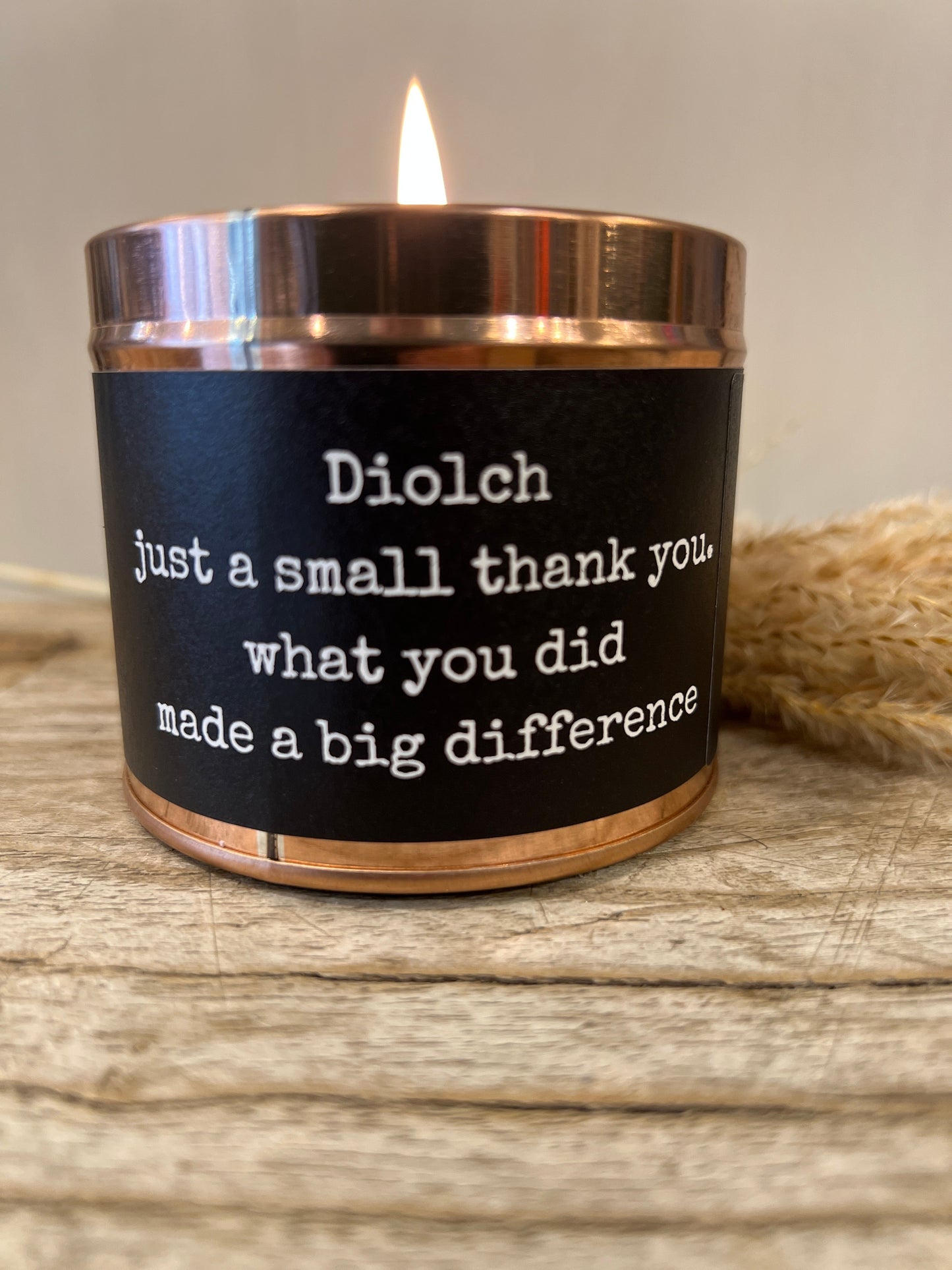 Diolch / Thank You copper tin scented candle