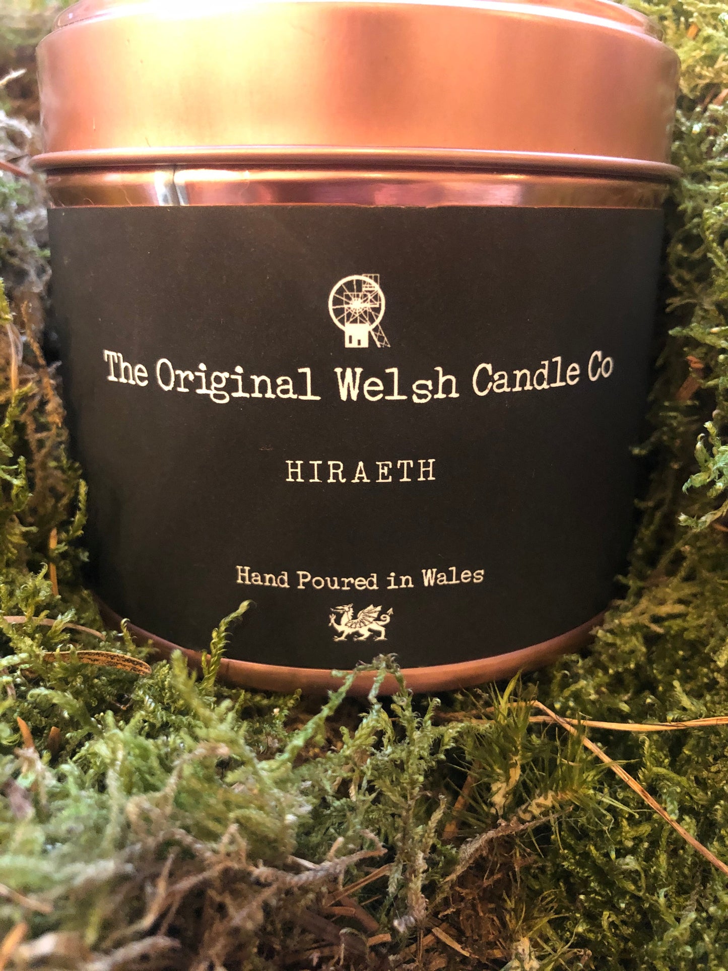 Hiraeth copper tin candle scented with Tonka Bean